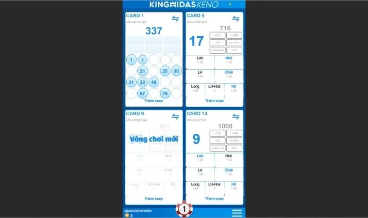 Hướng Dẫn Chơi Keno Nhanh 789P Ăn Tỷ Lệ Cao Siêu Dễ 2 Giao diện chơi game Keno Nhanh 789P
