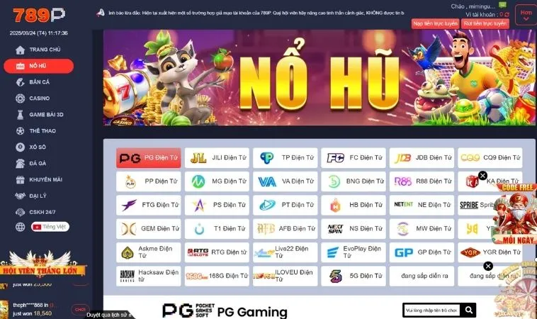 Nổ Hũ Tại 789P 1 Sảnh Nổ Hũ Tại 789P hợp tác với nhiều nhà cung cấp game nổ hũ hàng đầu