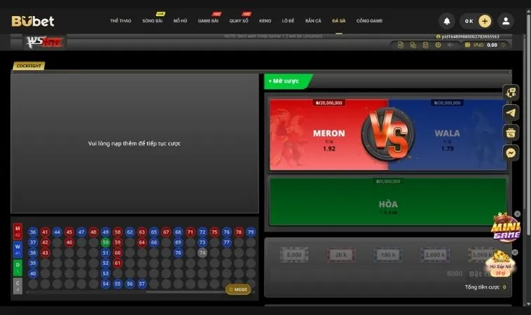 Bí Quyết Chơi Đá Gà WS168 Tại 789P Thắng Lớn 2025 2 Giao diện đặt cược Đá Gà WS168 Tại 789P